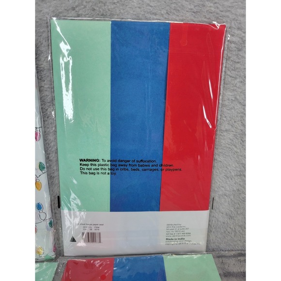 Lot Of Blueink Studios Christmas Tissue Paper Solid Red Blue Green Holiday - Picture 5 of 6